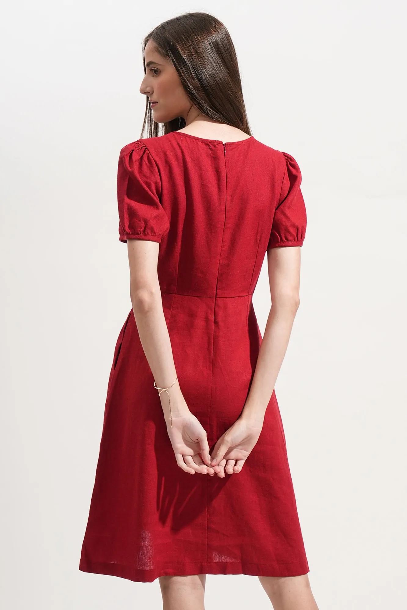 REFORME Fit And Flare Woven Dress