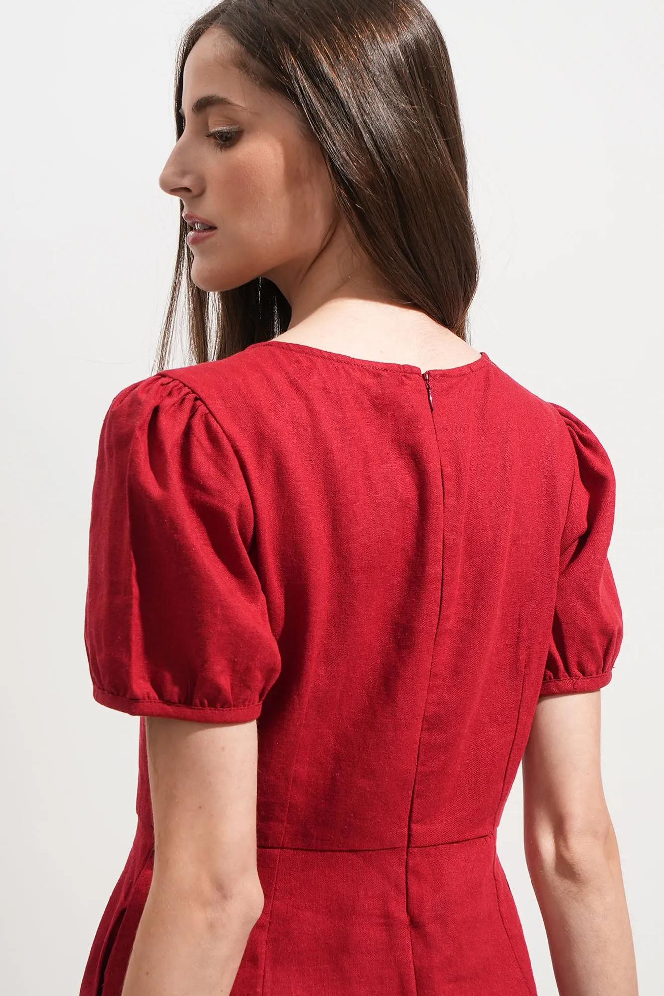 REFORME Fit And Flare Woven Dress