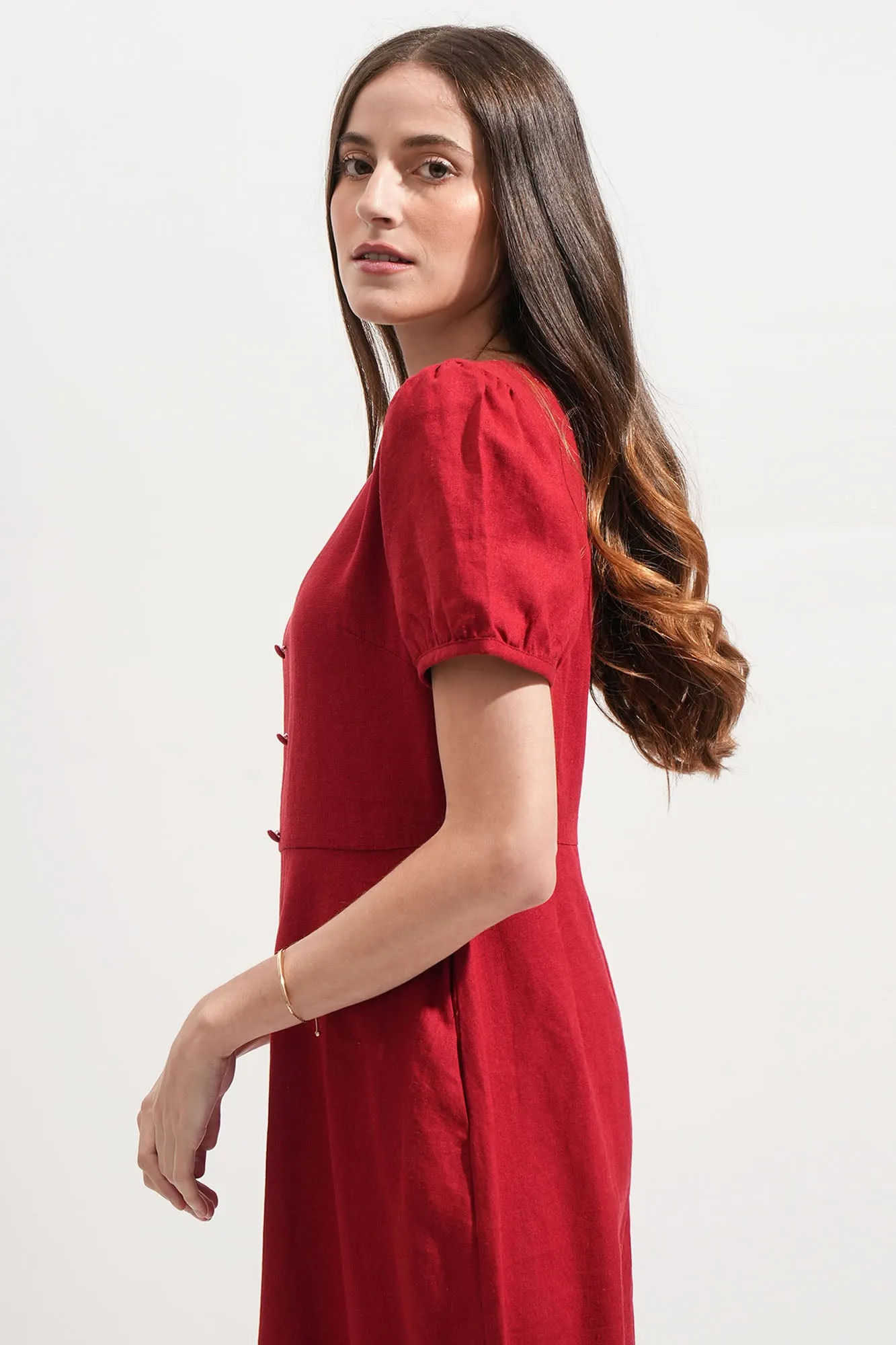 REFORME Fit And Flare Woven Dress
