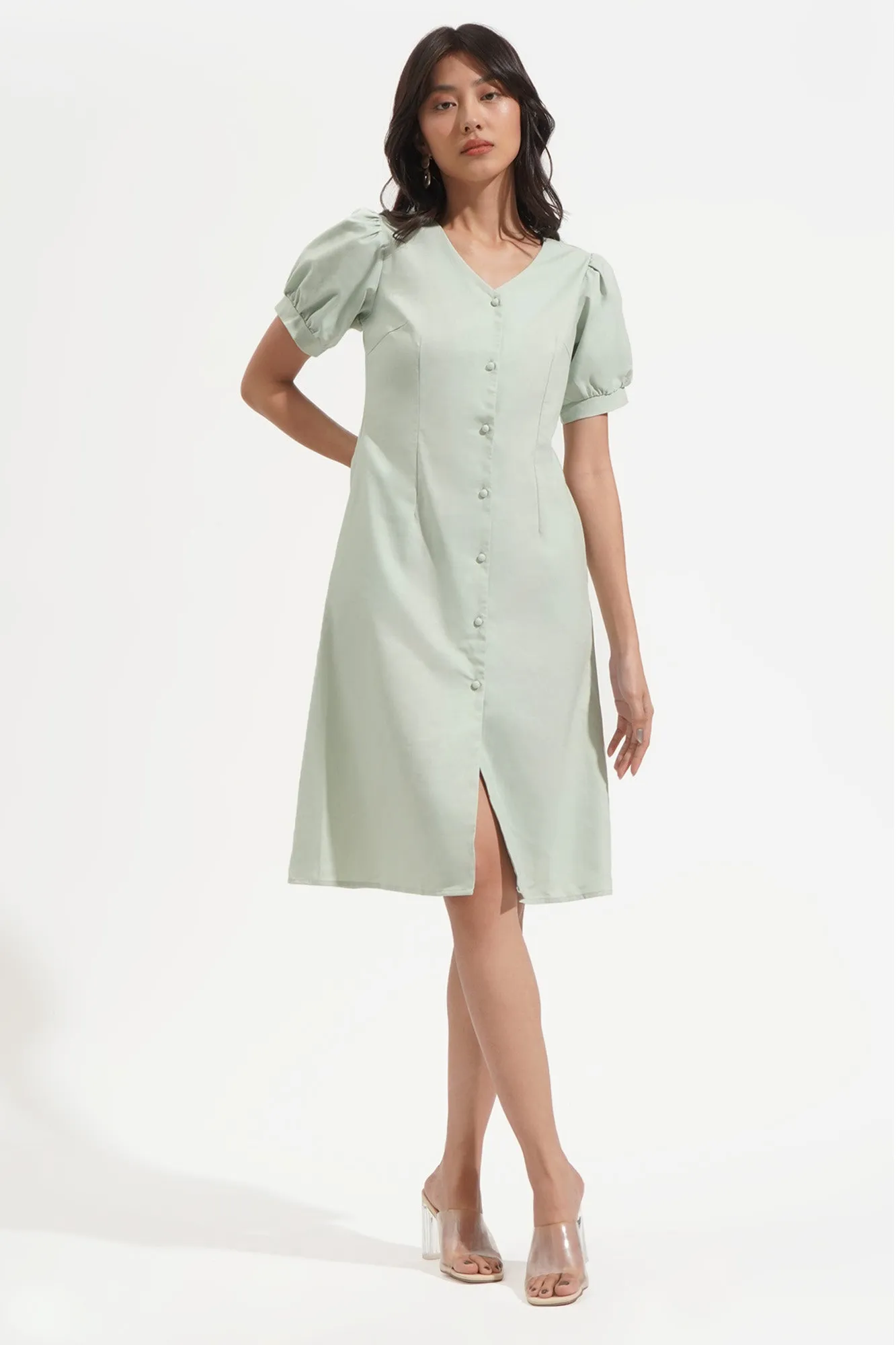 REFORME Fit And Flare Woven Dress