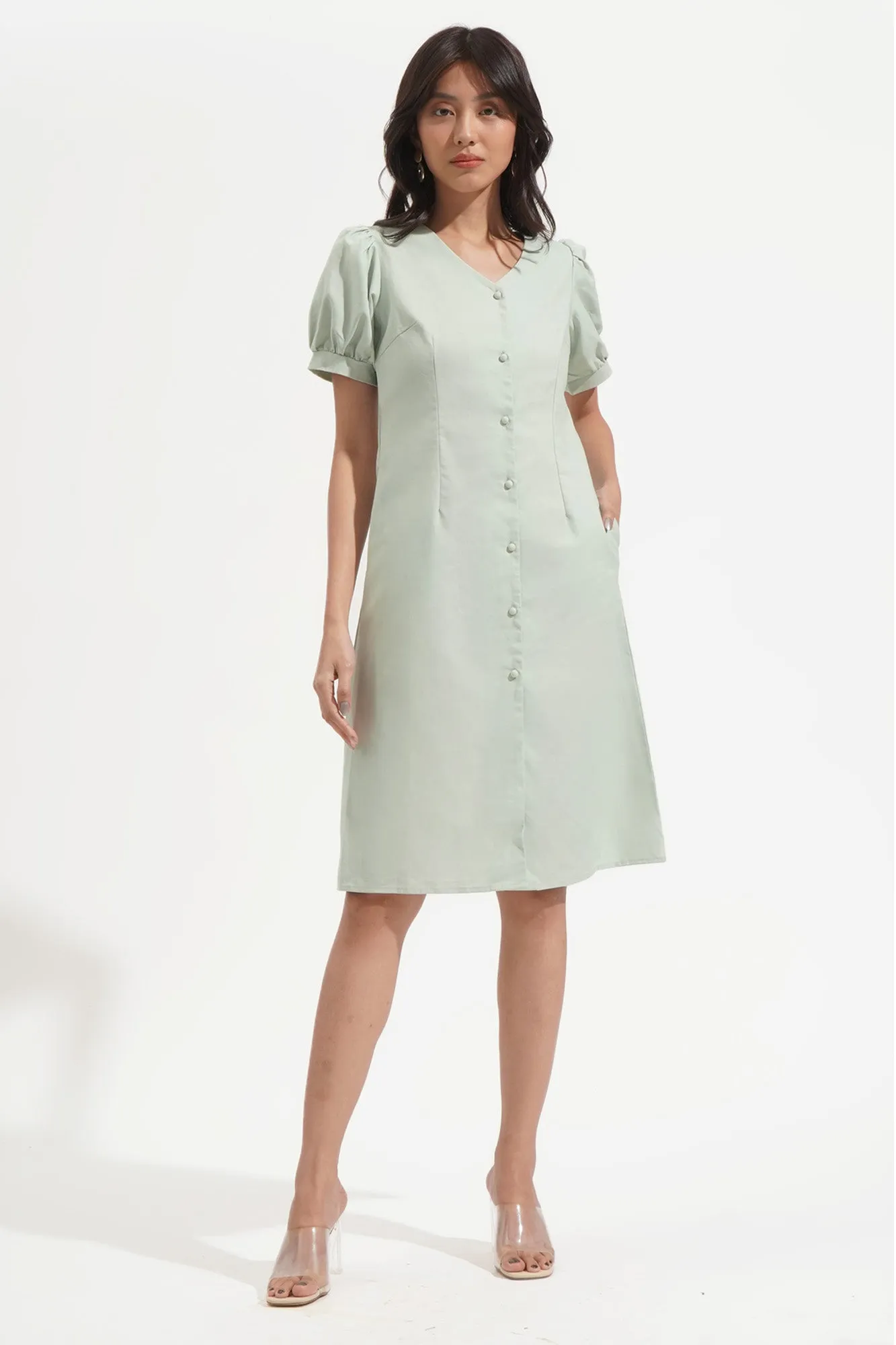 REFORME Fit And Flare Woven Dress