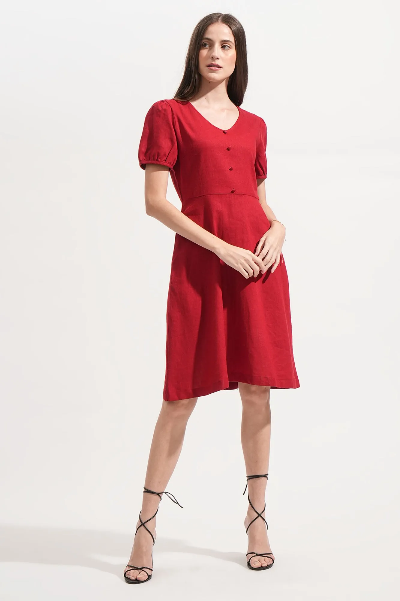 REFORME Fit And Flare Woven Dress