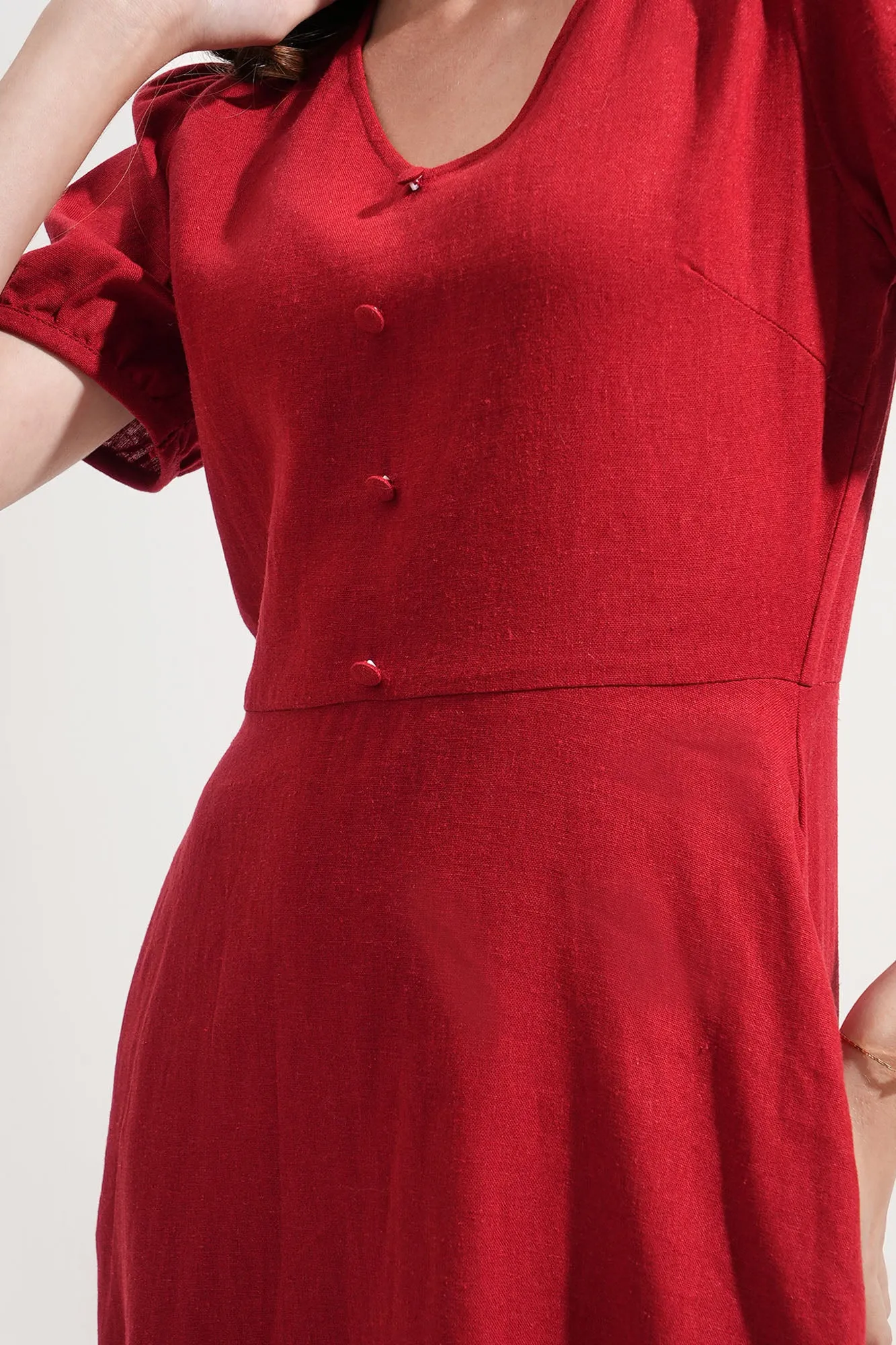 REFORME Fit And Flare Woven Dress