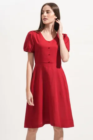 REFORME Fit And Flare Woven Dress