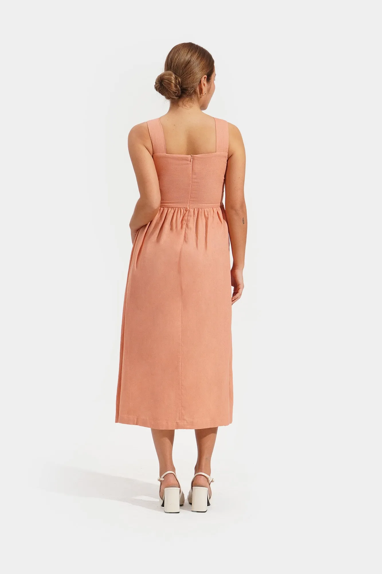 REFORME V-Neck Fit And Flare Dress