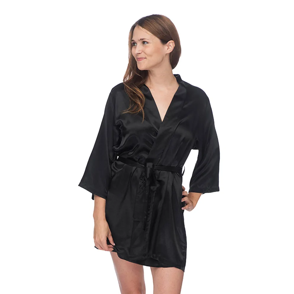 Rhinestone Mother of the Groom Satin Robe