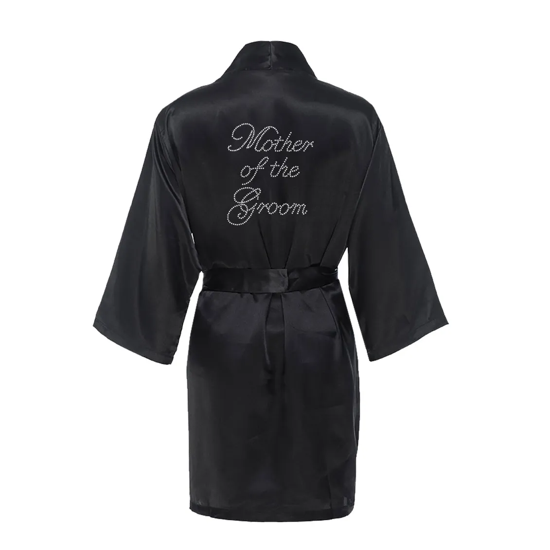 Rhinestone Mother of the Groom Satin Robe