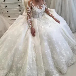 robe de mariee 2020 wedding dresses for bride lace applique beaded off white wedding gown 2021