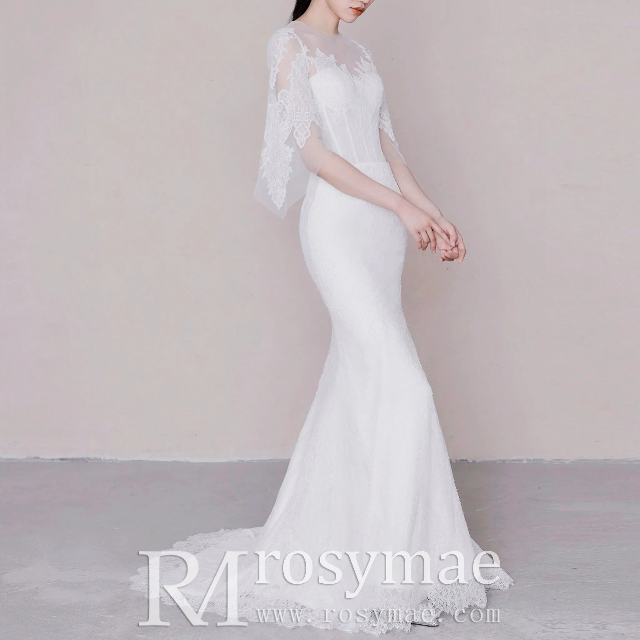 Romantic Bohemian Lace Wedding Dresses with Long Sleeve