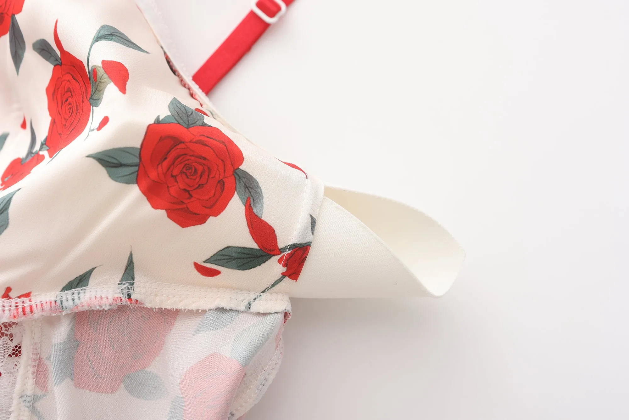 Rose Print Floral Mini Dress