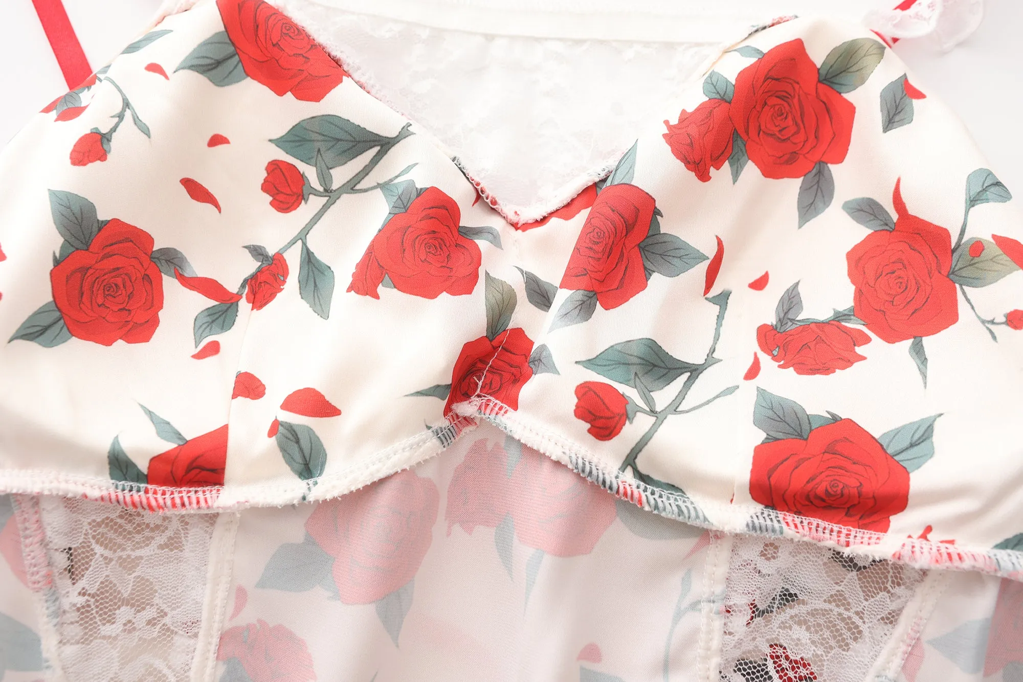 Rose Print Floral Mini Dress