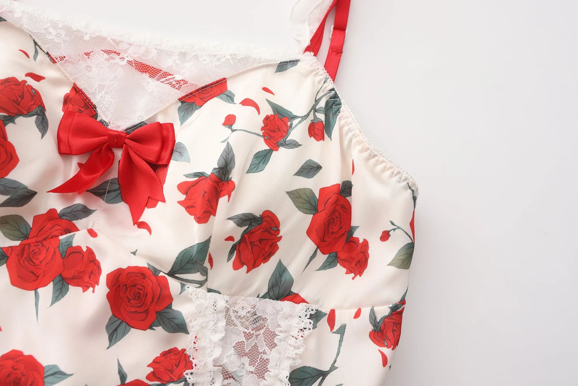 Rose Print Floral Mini Dress