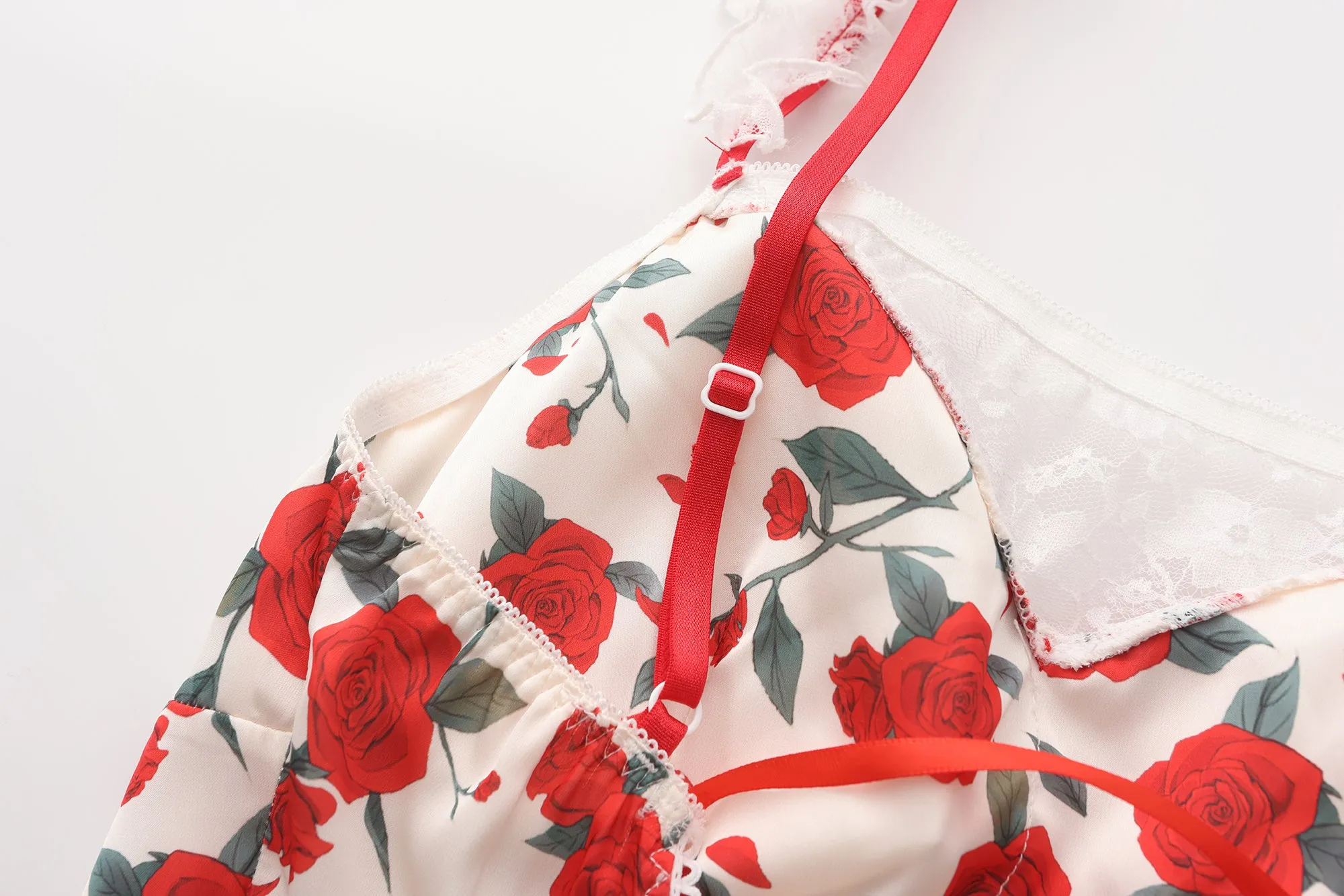 Rose Print Floral Mini Dress