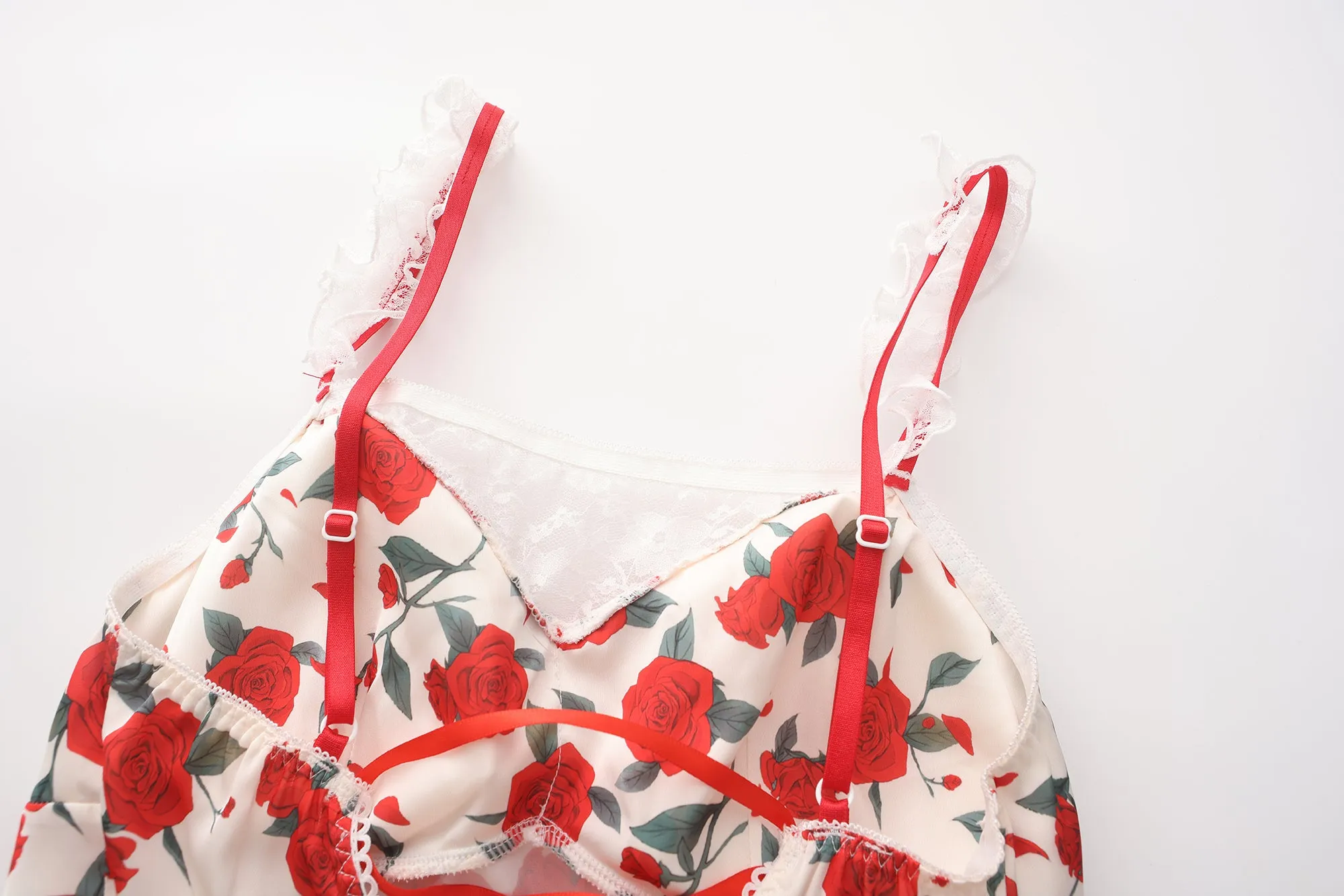 Rose Print Floral Mini Dress