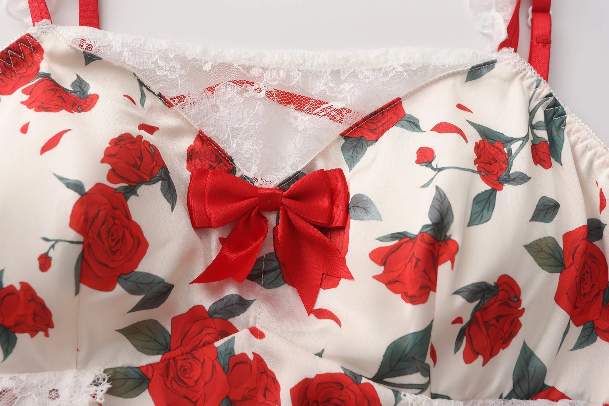 Rose Print Floral Mini Dress
