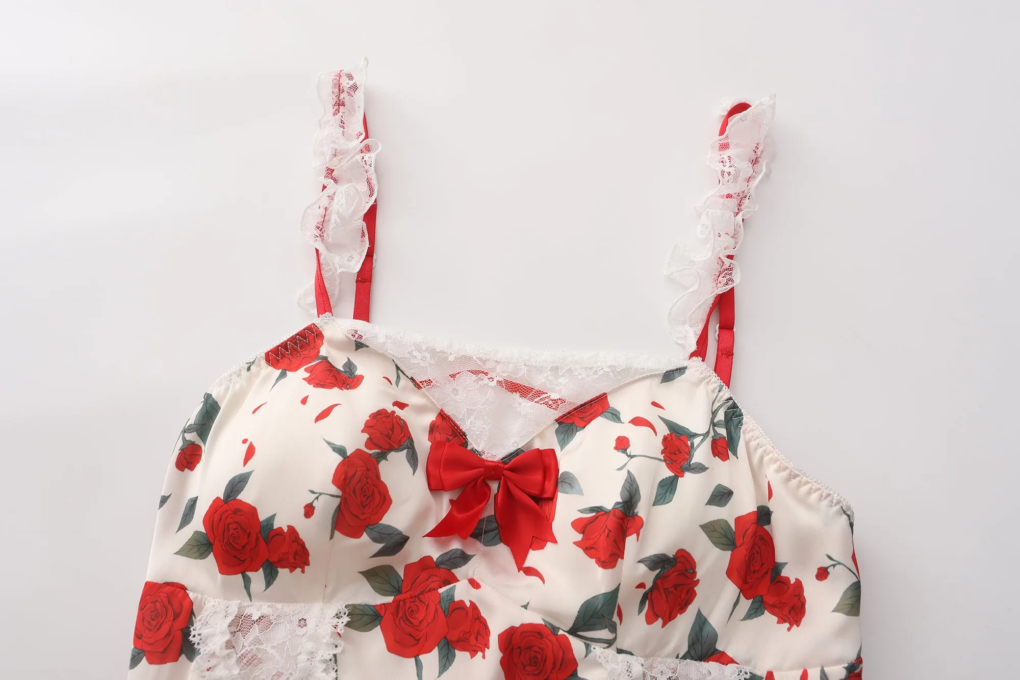 Rose Print Floral Mini Dress