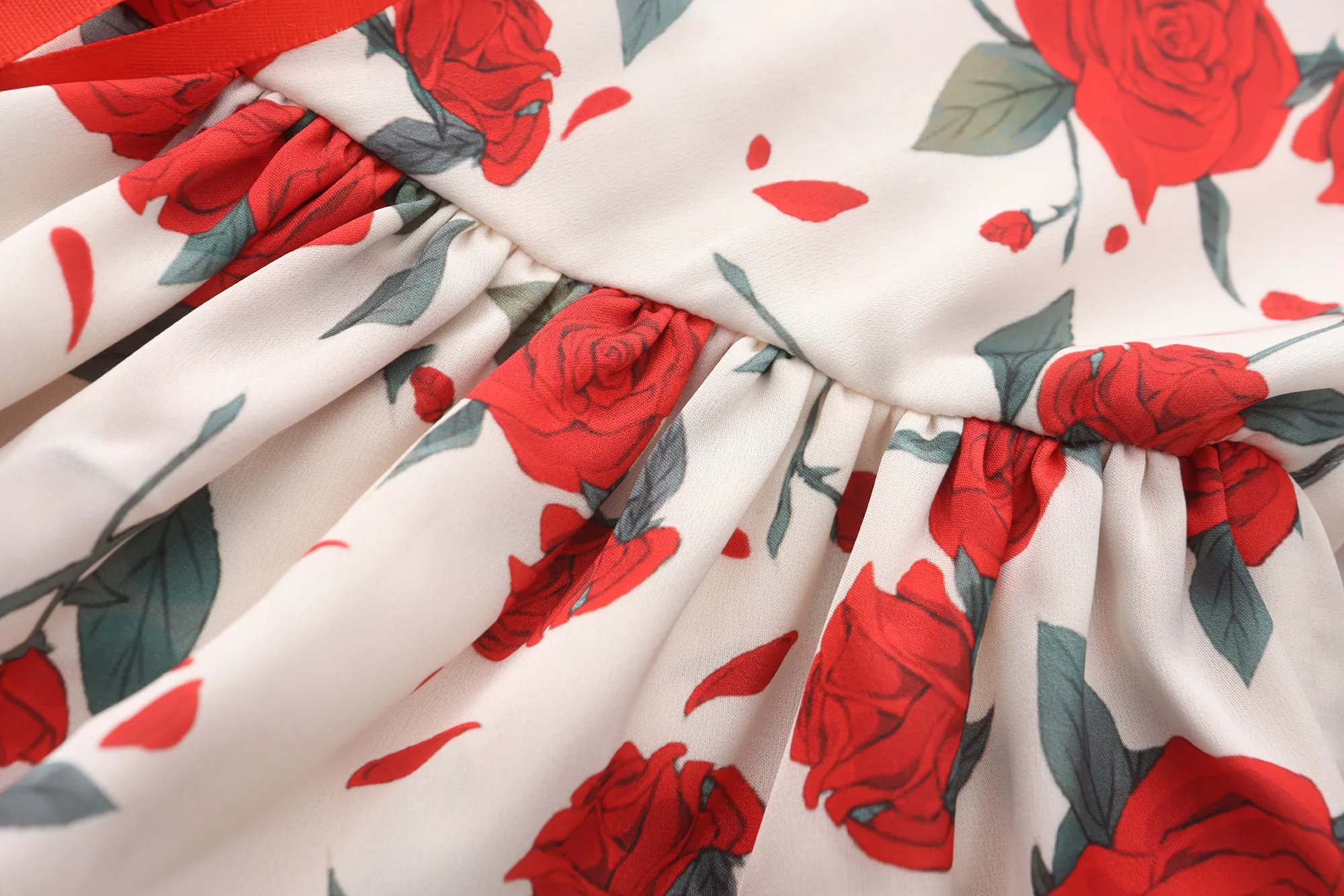 Rose Print Floral Mini Dress
