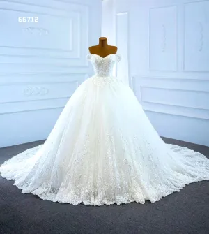 RSM66712 2020 white minimalist big traine plus size wedding dress