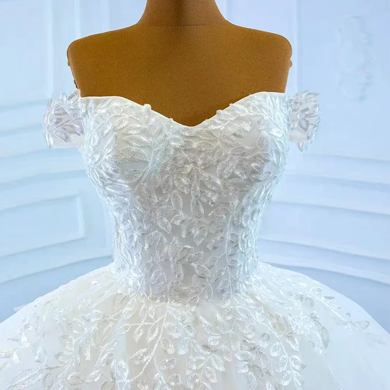 RSM66712 2020 white minimalist big traine plus size wedding dress