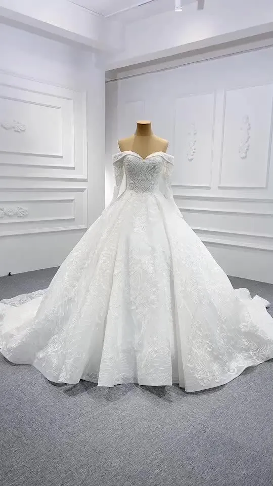 RSM66712 2020 white minimalist big traine plus size wedding dress