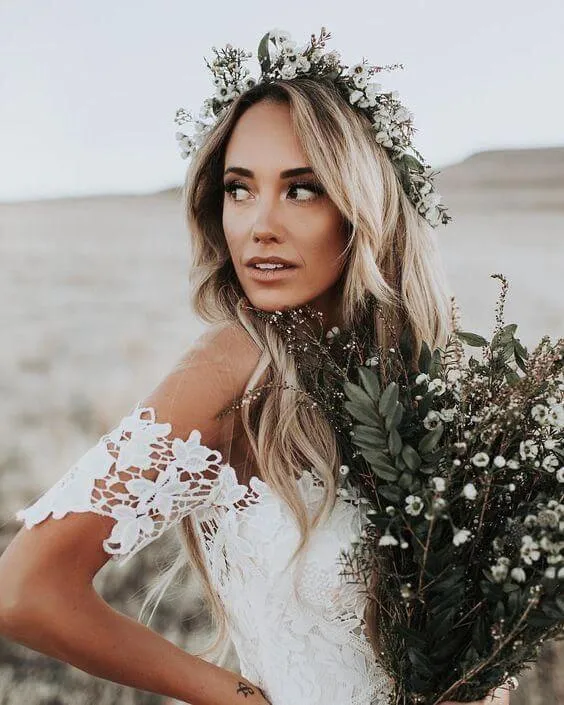 Rustic Mermaid Lace Ivory Wedding Dresses Illusion Neckline Beach Wedding Dress,MW488