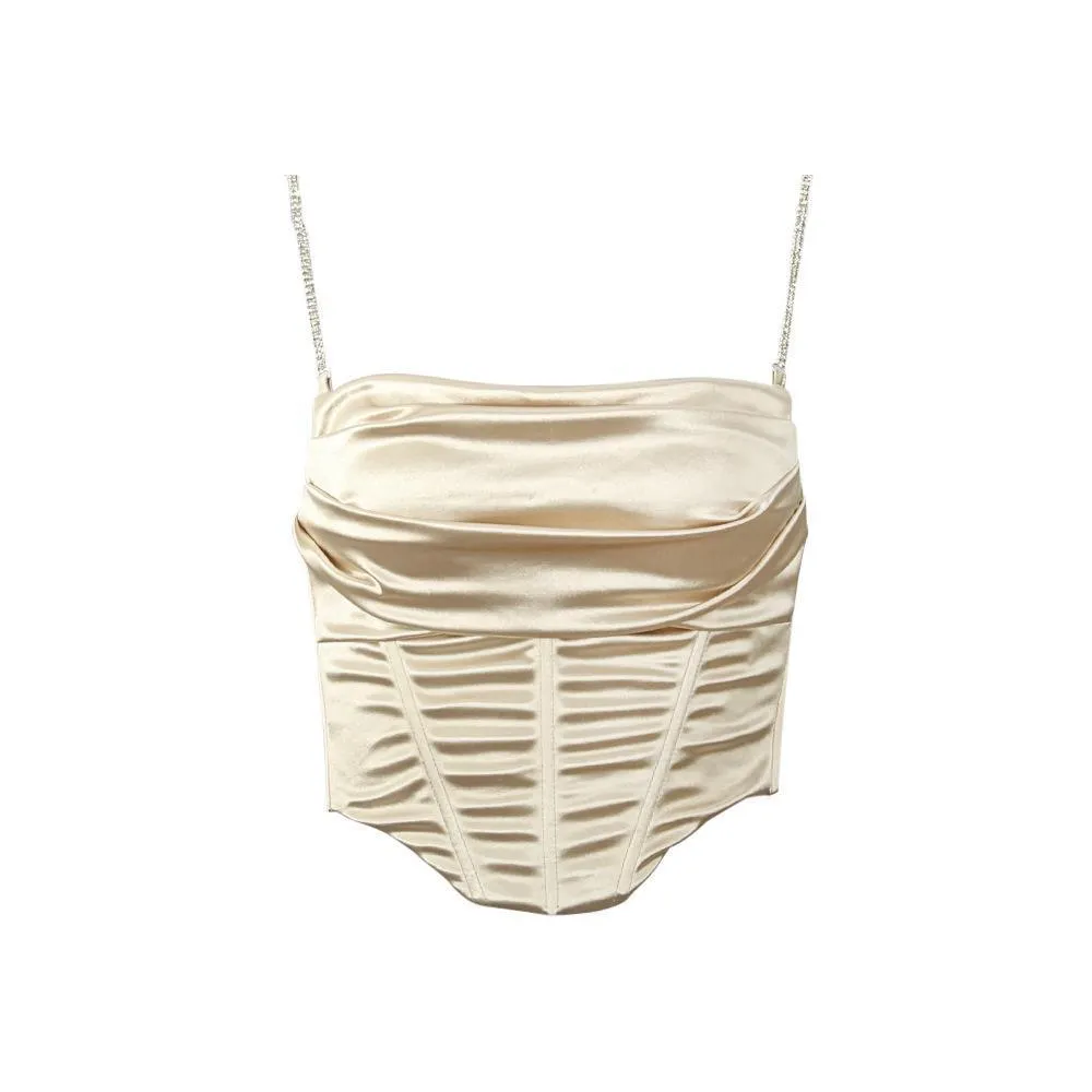Satin Diamond Straps Corset Top