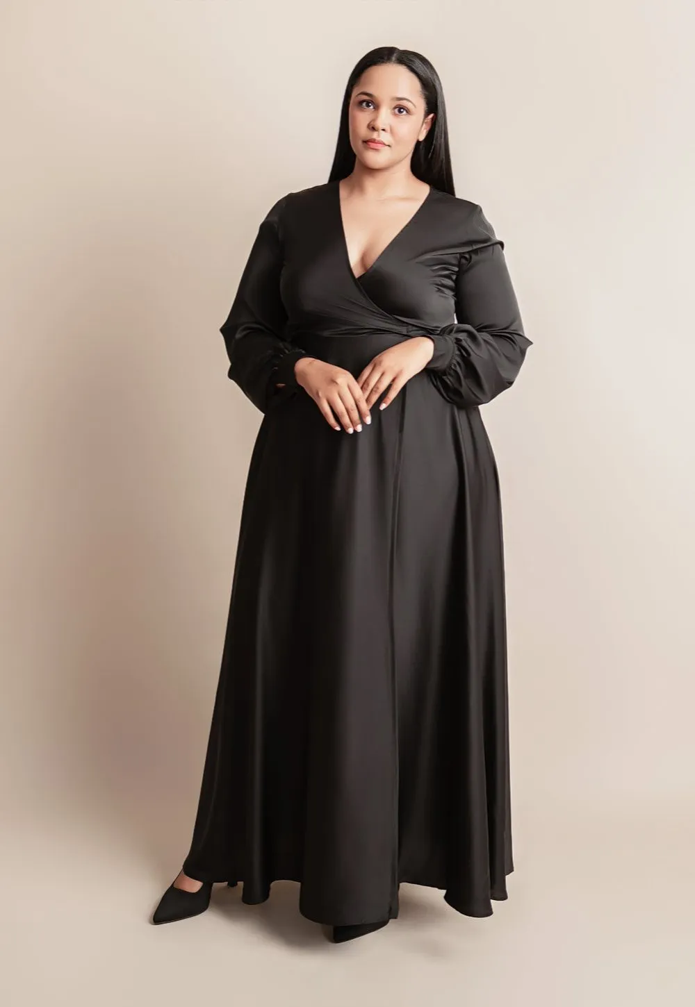 Satin wrap Dress