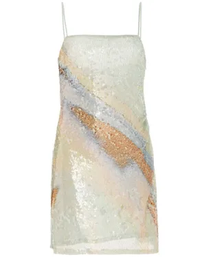 Seafoam Marble Sequin Franky Mini Dress