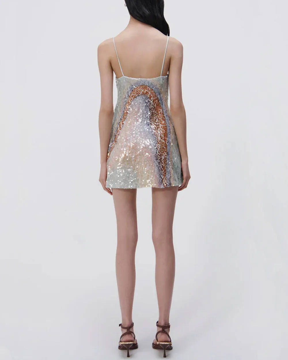 Seafoam Marble Sequin Franky Mini Dress