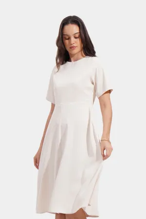 Seamed Fit And Flare Midi Dress