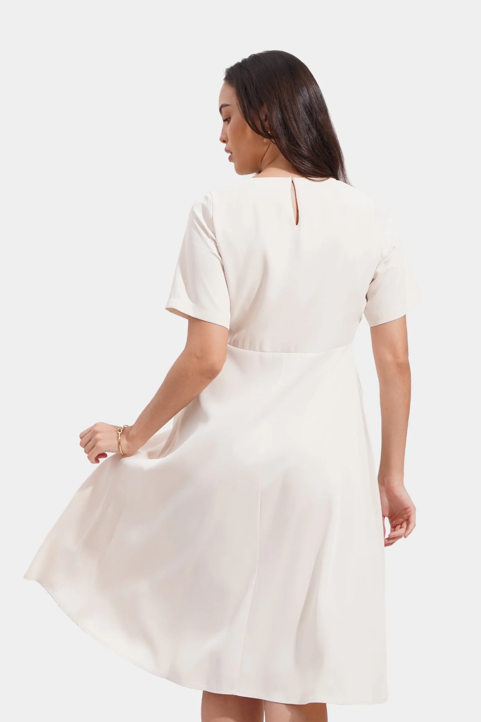 Seamed Fit And Flare Midi Dress