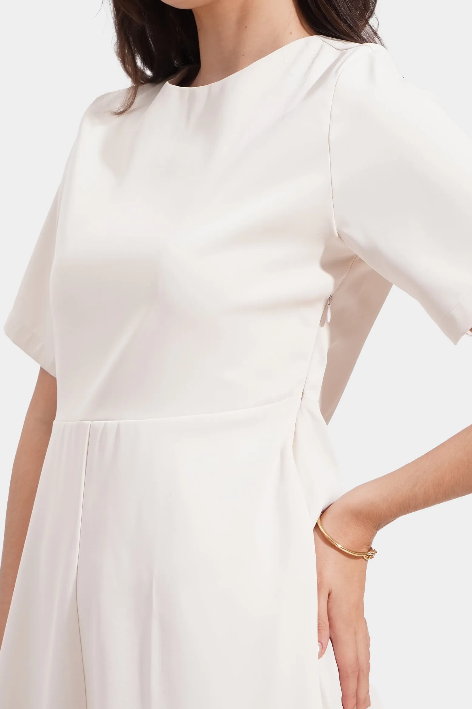 Seamed Fit And Flare Midi Dress