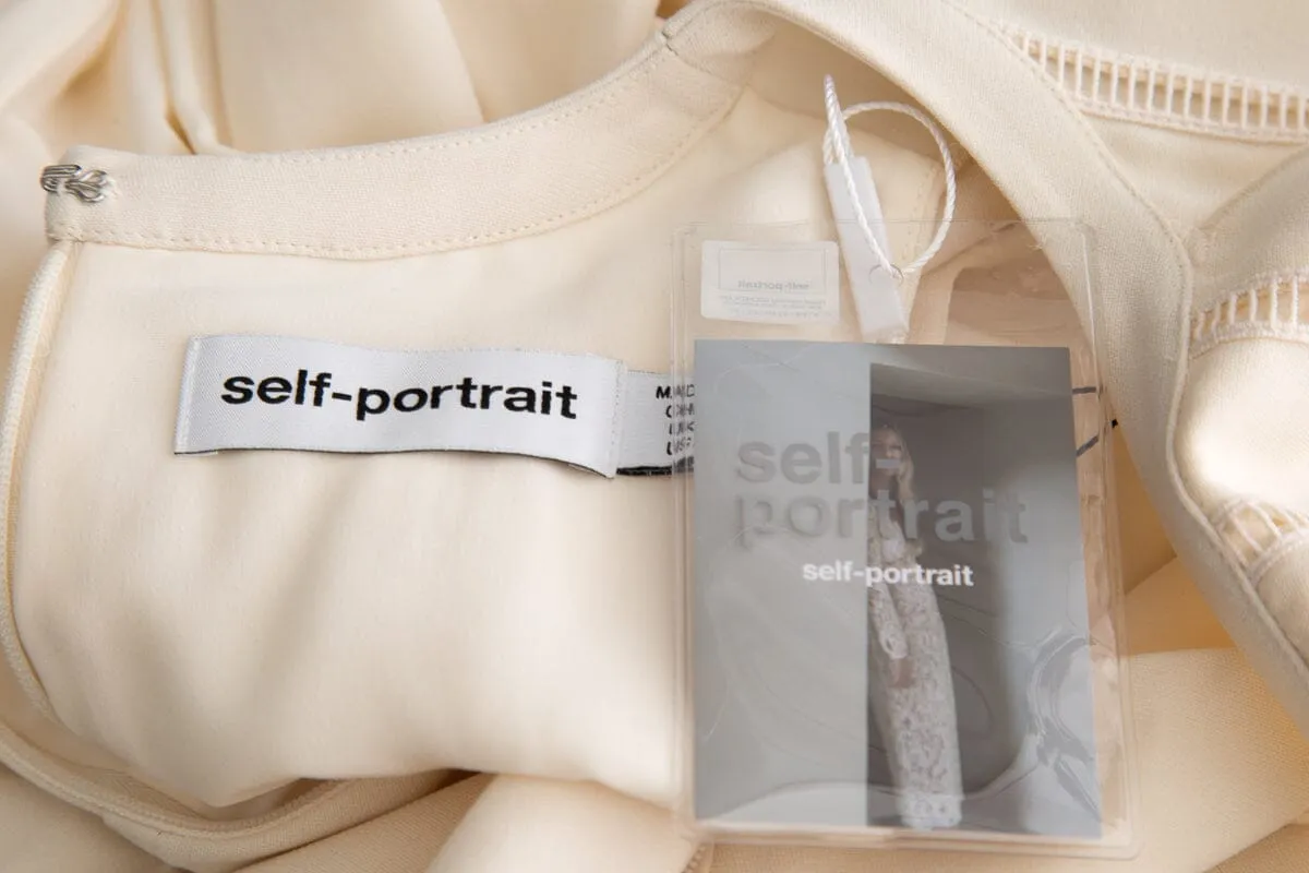 Self Portrait Cream Sleeveless Fit and Flare Mini Dress SZ 2 NWT