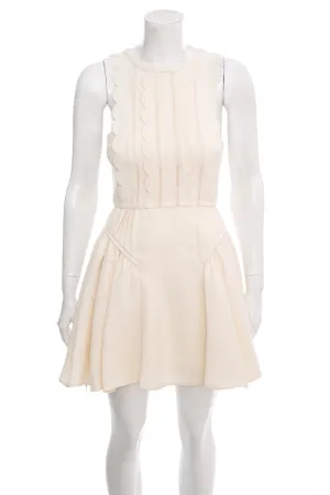 Self Portrait Cream Sleeveless Fit and Flare Mini Dress SZ 2 NWT