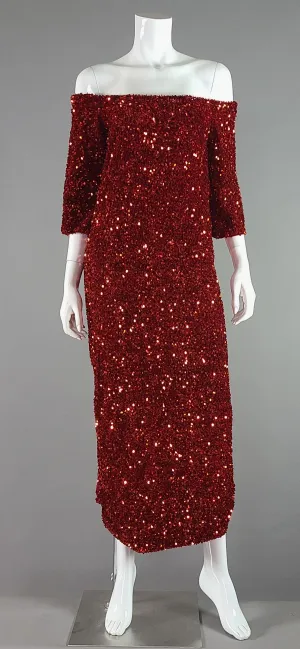 Sequin off the shoulder dress