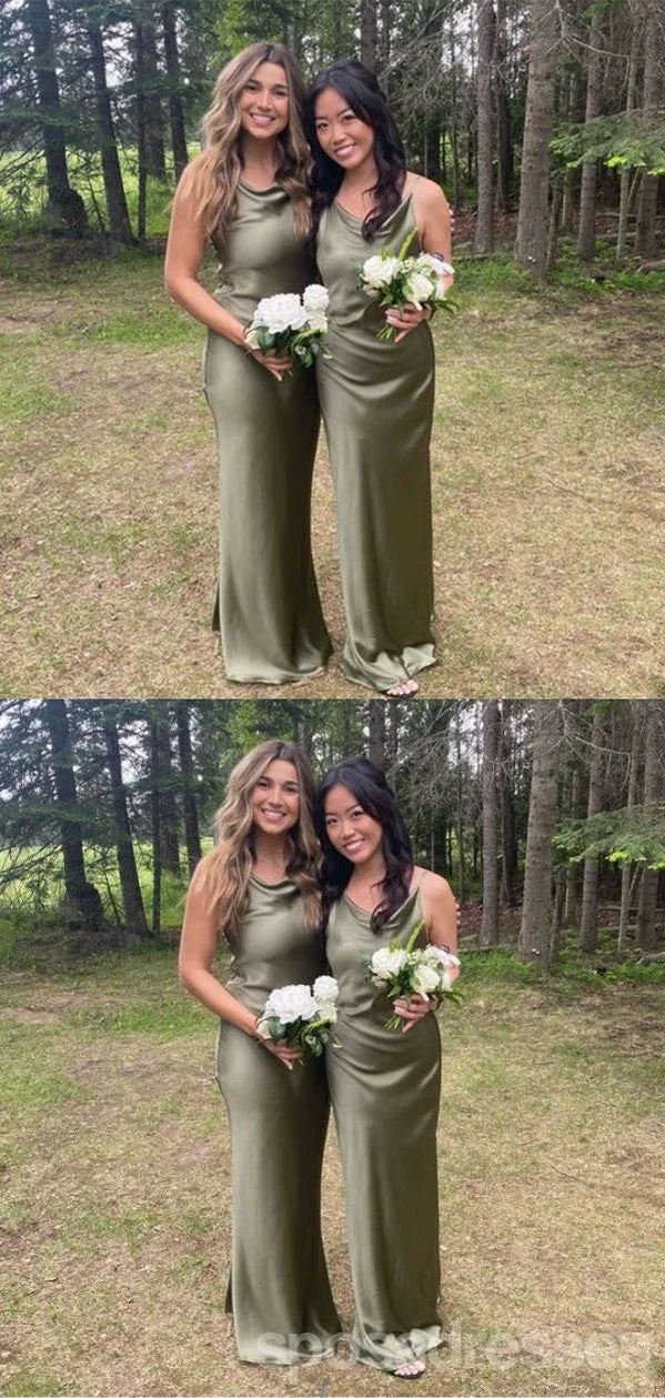 Sexy Green Mermaid Spaghetti Straps Maxi Long Bridesmaid Dresses For Wedding Party,WG1820