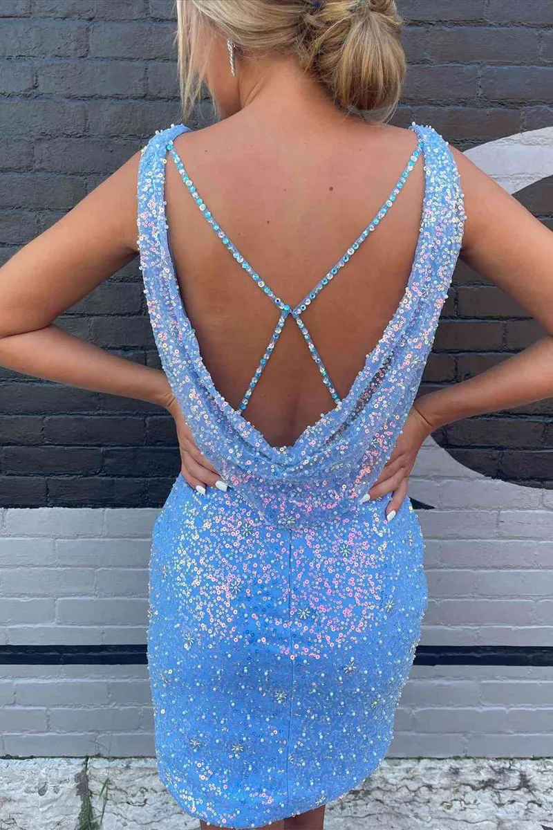 Sheath Sequins Homecoming Dresses