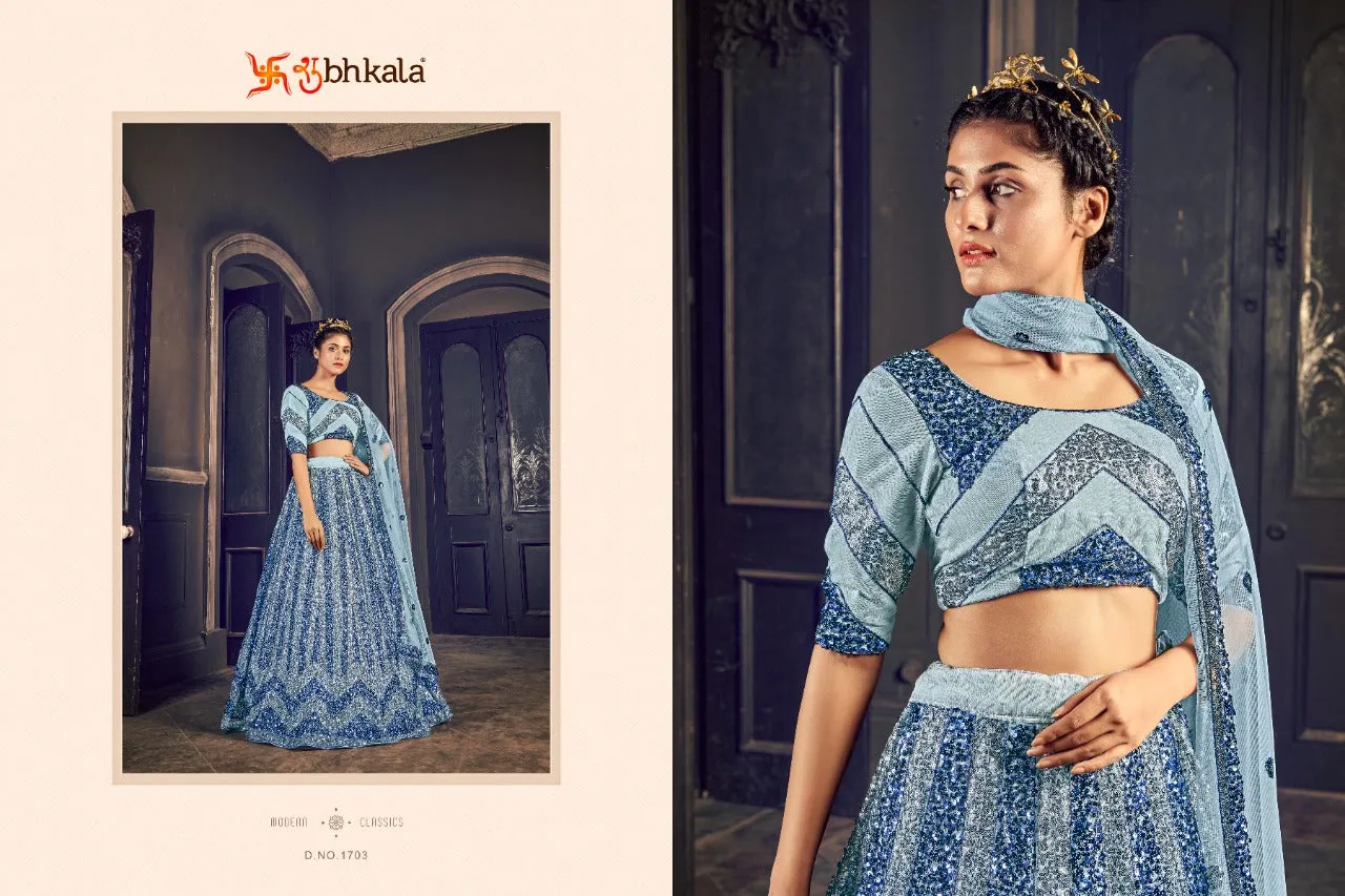 Shubhkala Designer Bridal Net Lehenga Choli | 1703