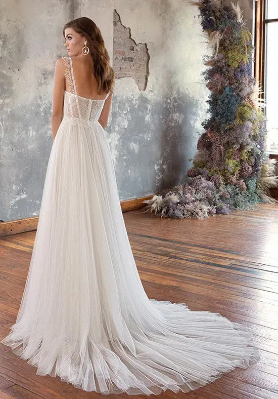 Simple Wedding Dresses Sweetheart Boho Long Wedding Gowns Sexy Side Split Tulle Elegant Bride Dress vestidos de novia