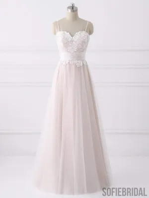 Spaghetti Straps Sweetheart A-line Cheap Wedding Dresses Online, WD341