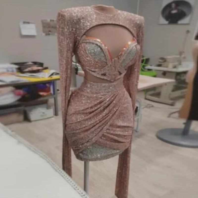 Sparkly Sequin Mini Top and Skirt
