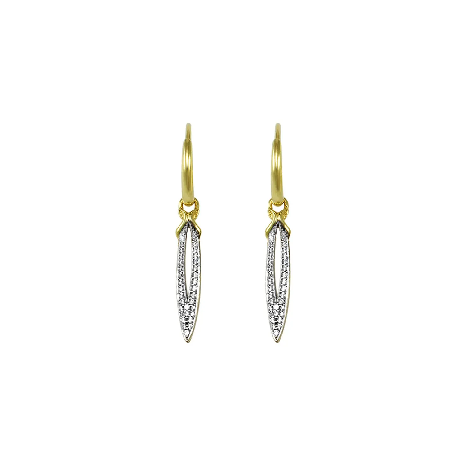 Stiletto Pavé Earring Mini  - 18K Gold Vermeil   CZ Blanc