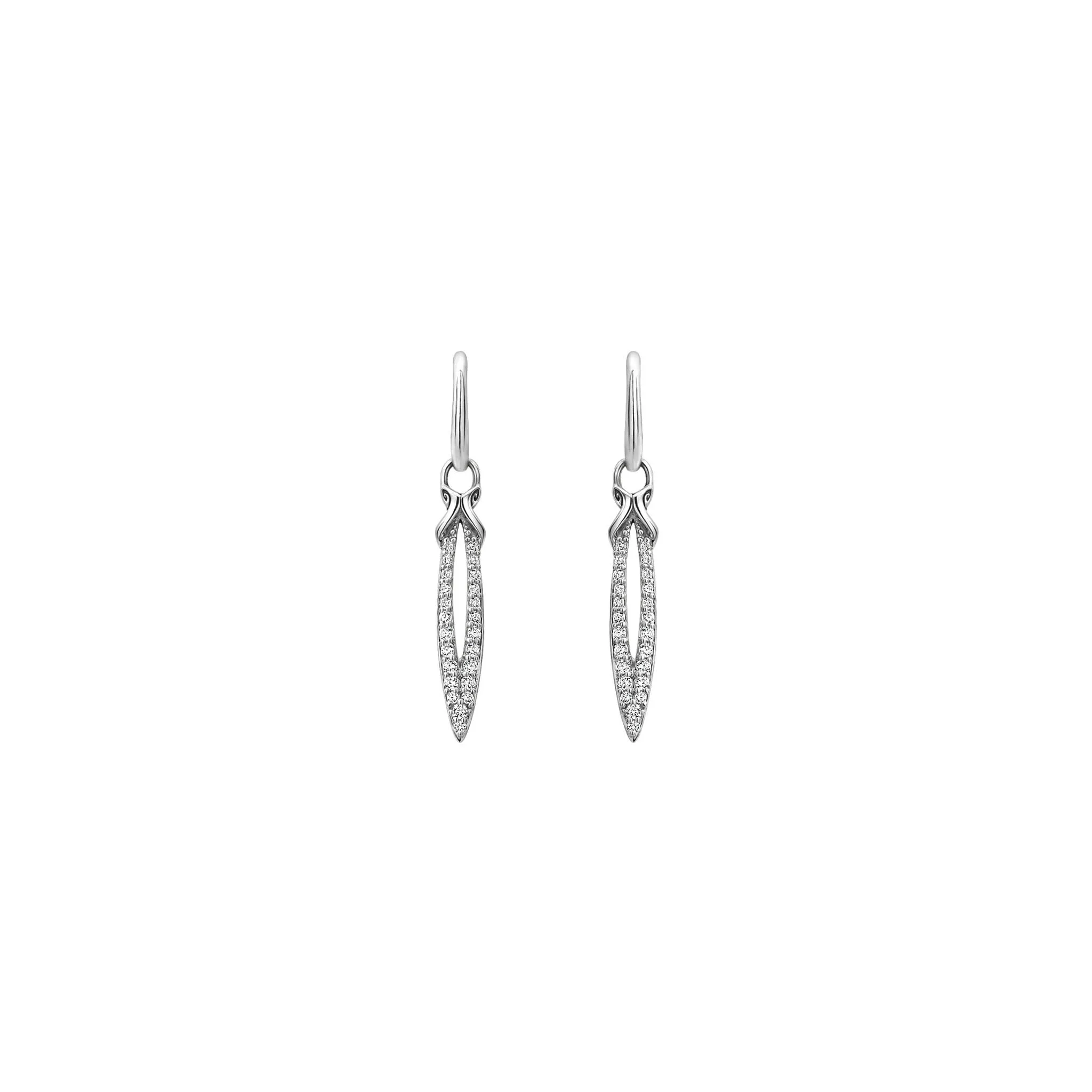 Stiletto Pavé Earring Mini - Sterling Silver   CZ Blanc