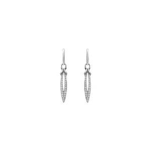 Stiletto Pavé Earring Mini - Sterling Silver   CZ Blanc