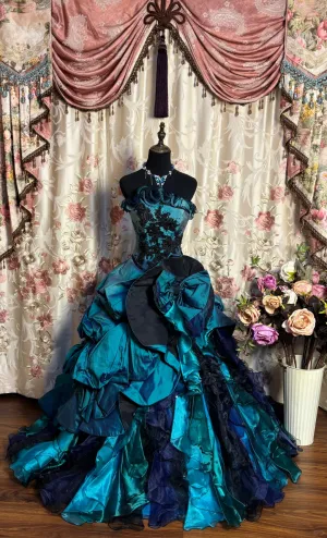 Stunning Strapless A-Line Ruffles Quinceanera Dresses Birthday Ball Gowns, D1146