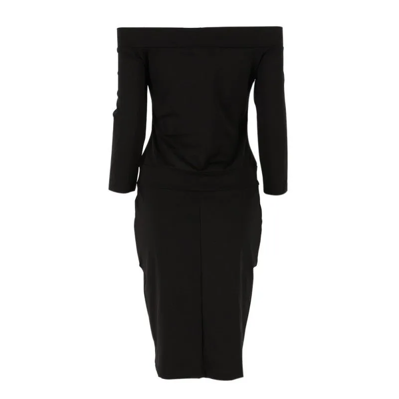 Summer Fashion Sexy Club Dresses Women Dress 3/4 Sleeve Slash Neck Off Shoulder Dresses