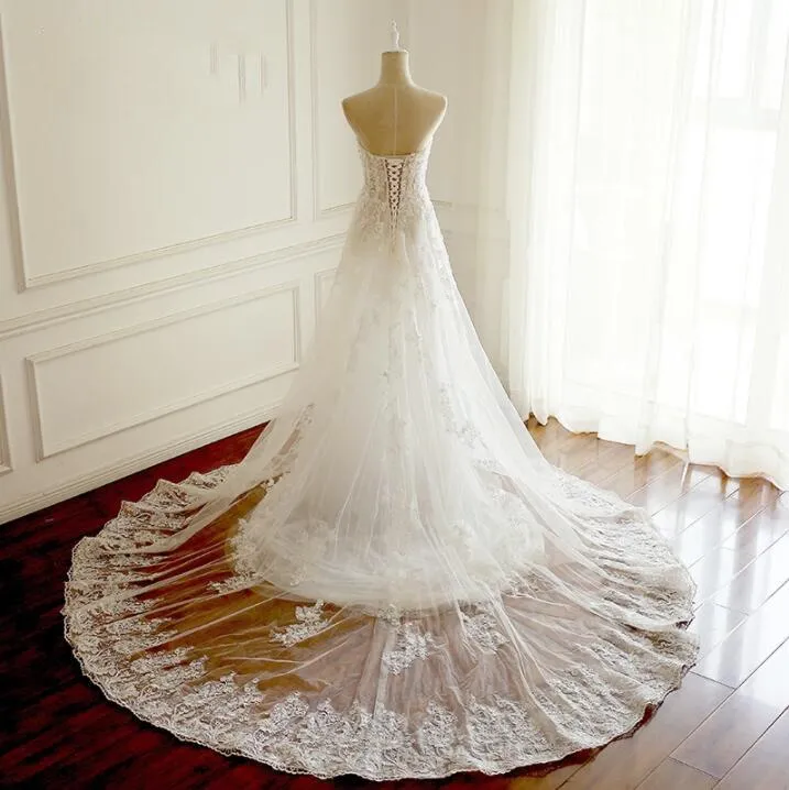 Summer Lace Sleeveless Elegant Wedding Dresses, Lace Up Back Bridal Gown, Long Pretty Wedding Dress , WD0290