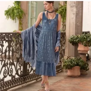Sundance Lace Blue Dress, Size 4, Gorgeous and Beautiful. EUC.