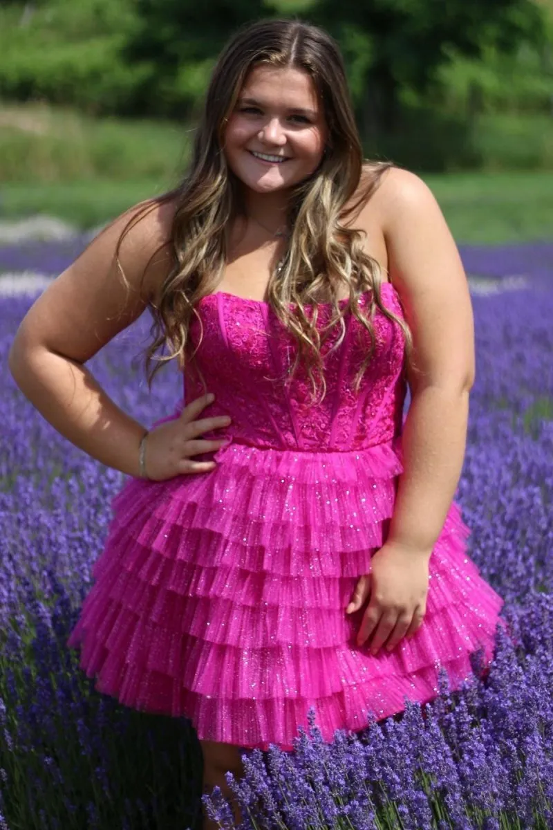 Sweetheart A-line Tie Ruffle Short Dresses