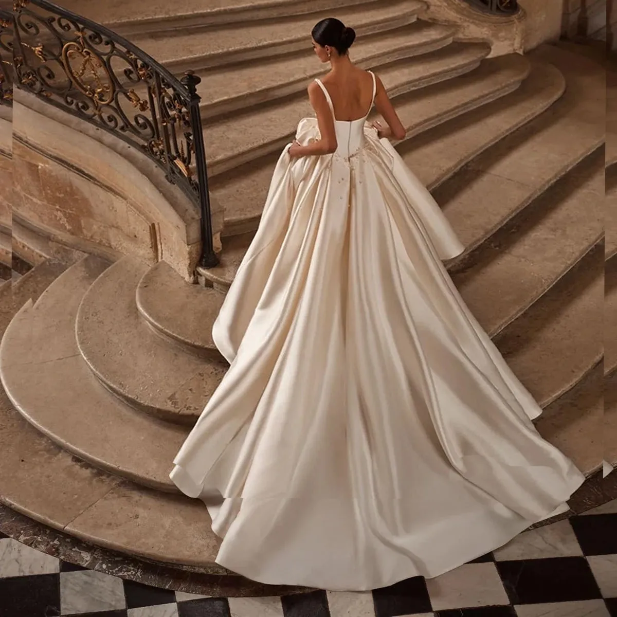 Sweetheart Off-Shoulder Ball Gown Wedding Dress – Pearl Detail, Court Train, Princess Silhouette